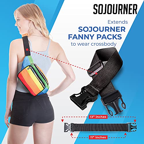 Fanny Pack Extender Belt Bag Adjustable Strap Buckle Waist Extender - ONLY COMPATIBLE WITH SOJOURNER FANNY PACKS