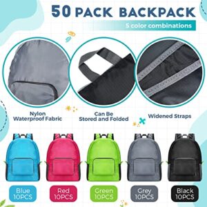 Eccliy 50 Pack Backpacks in Bulk 17 Inches Back Pack for Boys Girls Basic Backpack Lightweight Student Outdoor Travel School Bookbags (5 Colors)