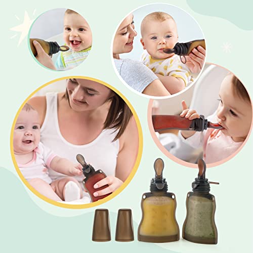 haakaa Silicone Feeding Spoon Attachment, Baby Food Dispensing Squeeze Spoon Top,BPA Free, Bite-Proof, Compatible with haakaa’s Silicone Yummy Pouches and Silicone Milk Storage Bags