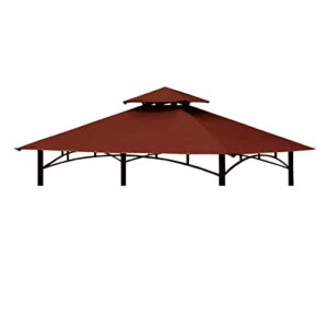 tanxianzhe grill gazebo replacement canopy top cover 5×8 double tiered bbq roof only fit for gazebo model l-gg001pst-f (burgundy)