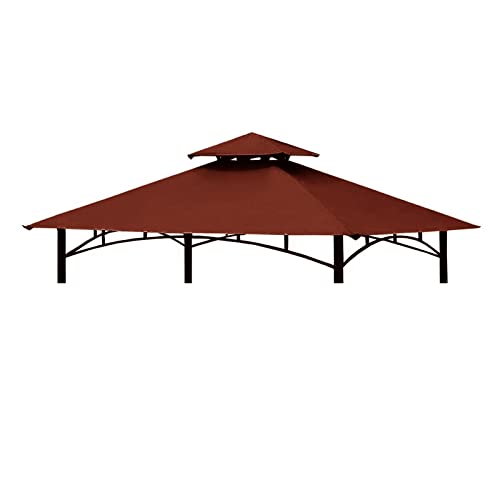 Tanxianzhe Grill Gazebo Replacement Canopy Top Cover 5×8 Double Tiered BBQ Roof ONLY FIT for Gazebo Model L-GG001PST-F (Burgundy)