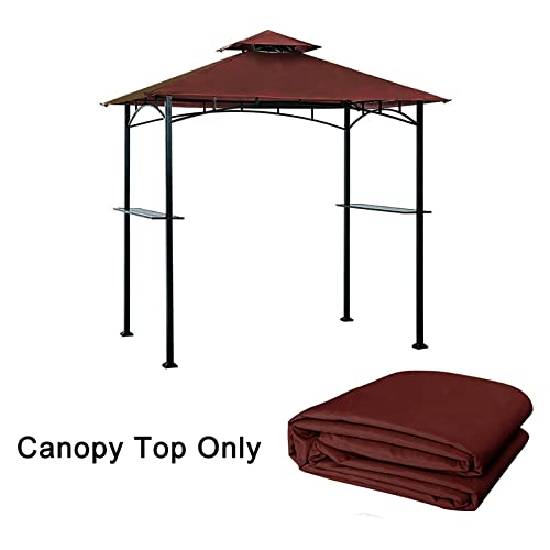 Tanxianzhe Grill Gazebo Replacement Canopy Top Cover 5×8 Double Tiered BBQ Roof ONLY FIT for Gazebo Model L-GG001PST-F (Burgundy)