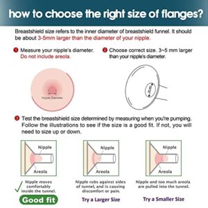 Begical Clear Breastpump Flange Inserts 15mm for Freemie 25mm Collection Cup/Spectra cacacup 24mm Breast Pump Shields/Flanges. Reduce Nipple Tunnel Down to 15mm