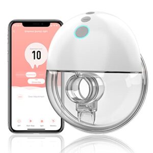 antsiya wearable breast pump with cellphone app control, hands free breast pump, low noise & painless electric breast pump, portable breastfeeding breast pump with 4 modes & 10 levels, 27mm flange