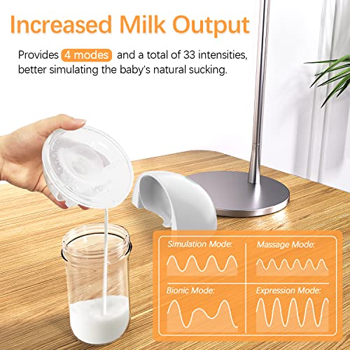 Antsiya Wearable Breast Pump with Cellphone App Control, Hands Free Breast Pump, Low Noise & Painless Electric Breast Pump, Portable Breastfeeding Breast Pump with 4 Modes & 10 Levels, 27MM Flange