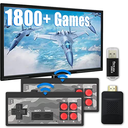 Fadist Retro Game Console, Built in 1800+ Classic Games, 4K HD Output Video Game Console, with 2 Classic Controller, Plug and Play Games Console, Ideal Gift for Kids, Adult, Friend, Lover