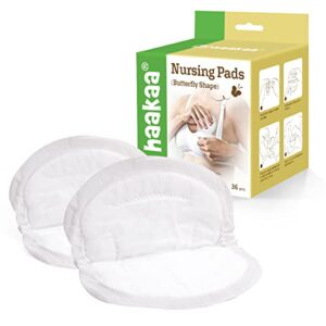haakaa disposable nursing pads breast pads for breastfeeding essentials, super absorbent & soft comfortable, individually wrapped - 36 count