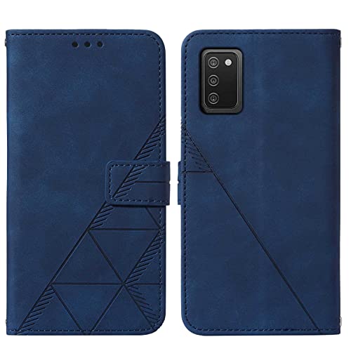 A03s Case Wallet,for Galaxy A03s Case,[Kickstand][Wrist Strap][Card Holder Slots] TPU Interior Protective for Samsung A03s Case,PU Leather Folio Flip Cover for Samsung Galaxy A03s Case (Blue)