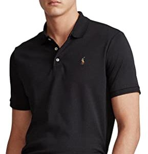 Polo Ralph Lauren Men's Big and Tall Short Sleeve Pima Soft-Touch Polo Shirt (2XLT, BlackSigPny)