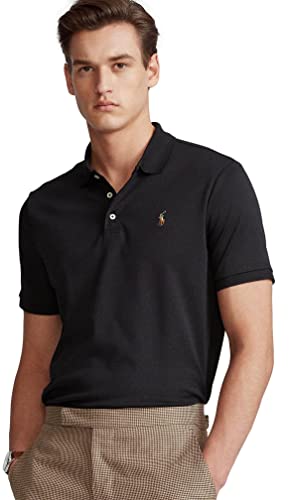 Polo Ralph Lauren Men's Big and Tall Short Sleeve Pima Soft-Touch Polo Shirt (2XLT, BlackSigPny)