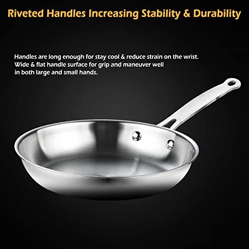 Anyfish Stainless Steel Cookware Pots and Pans Set For All Stoves Oven Dishwasher Safe, 16 Pieces With Saucepan, Skillet, Stockpot, Saute Pan, Steamer And Utensils