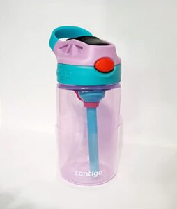 contigo kids water bottle, 14 oz with autospout technology – spill proof, easy-clean lid design – ages 3 plus, top rack dishwasher safe – grape sorbet