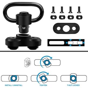 Bontok Sling Swiels Mount Set, 1.25 Inch Sling Mount Mloc Attachments Set (Black)