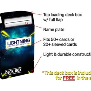 Lightning Card Collection Ultimate Rare Card Bundle- 100+ Cards (15 Holo Cards and Rare Cards and 2 Ultra Rare Cards inculded) and a deckbox That is Compatible with Pokemon Cards