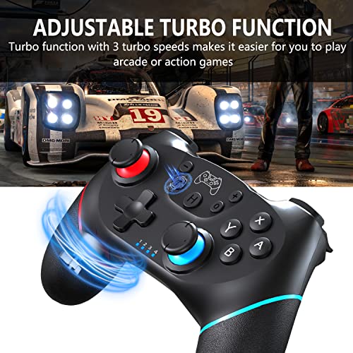 YUYIU 【Upgraded】 Switch Controller Switch Pro Controller-Switch Remote Gamepad Joystick for Nintendo Switch/Switch Lite/Switch OLED，Pro Controller Switch Dual Vibration Turbo with Charging Cable