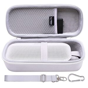 ltgem case for bose soundlink flex bluetooth portable speaker,hard storage travel protective carrying bag,white