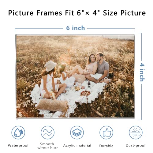 DZZ 12 PCS Picture Frame, 4x6 Clear Acrylic Picture Frames and 6x4 Picture Frame Each Size 6 PCS