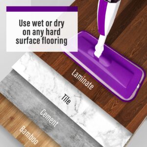 Mops for Floor Cleaning, Mops for Floor Cleaning with 3 Washable Reusable Mop Pads Head and 14oz Refillable Spray Bottle Microfiber Wet Dry Dust Mop for Home Hardwood Laminate Floor