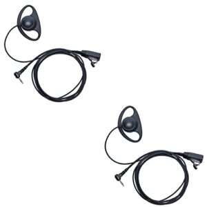 heopbird 1 pin 2.5mm walkie talkie earpiece with mic d shape headset for motorola talkabout mh230r mr350r t200 t200tp t260 t260tp t460 t600 t800 mt350r two way radio accessories 2 pack