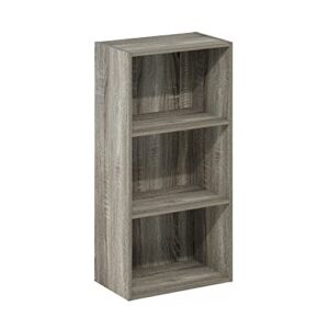 furinno luder 3-tier open shelf bookcase, french oak