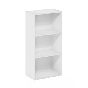 furinno luder 3-tier open shelf bookcase, white