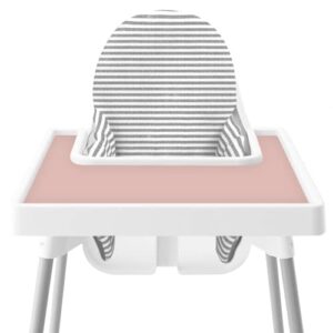 High Chair Placemat for IKEA Antilop Baby High Chair, Silicone Placemats, High Chair Tray Finger Foods Placemat for Boys and Girls, Babies, Toddlers (Blush)