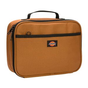 dickies kids insulated lunch bag for school, thermal reusable lunch box for kids, boys, girls - 8 years old and up (brown duck)