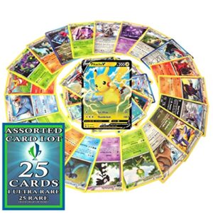 25 rare pokemon cards with 100 hp or higher (assorted lot with no duplicates) w/guaranteed ultra rare pokemon