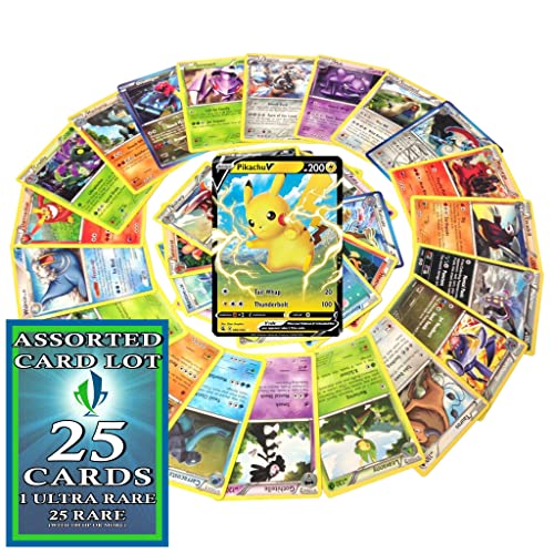 25 Rare Pokemon Cards with 100 HP or Higher (Assorted Lot with No Duplicates) w/Guaranteed Ultra Rare Pokemon