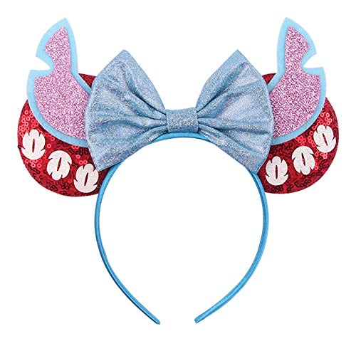 JIAHANG Mouse Ear Sequin Bow Headband, Cartoon Fly Wings Hair Band, Glittering Party Festival Decoration, Cosplay Costume Headwear for Girls Women (Elephant)