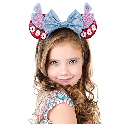 JIAHANG Mouse Ear Sequin Bow Headband, Cartoon Fly Wings Hair Band, Glittering Party Festival Decoration, Cosplay Costume Headwear for Girls Women (Elephant)