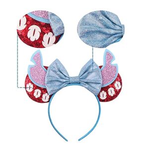 JIAHANG Mouse Ear Sequin Bow Headband, Cartoon Fly Wings Hair Band, Glittering Party Festival Decoration, Cosplay Costume Headwear for Girls Women (Elephant)