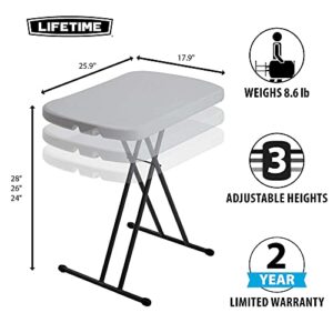 Lifetime 80251 Adjustable Folding Laptop Table TV Tray, 26 Inch, White Granite & Lavish Home Folding Stool, 18", Black