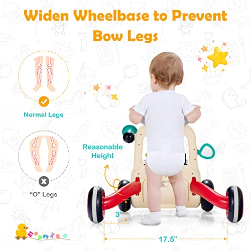 BABY JOY 2 in 1 Baby Walker, Sit to Stand Learning Walker Activity Center with Lights & Sounds, Adjustable Speed Wheels, Toddler Musical Walking Toy, Push Walker for Baby Boy Girl Over 9 Months