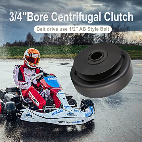 BATONECO Centrifugal Go Kart Clutch 3/4" Bore for 1/2" AB Style Belt Compatible with Carter Go Karts Mini Bikes Wood Chippers Up to 6.5HP