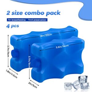 Bercoor Pack of 4 Reusable Ice Packs for Breastmilk Storage, Bottle Ice Packs for Breastfeeding Mom