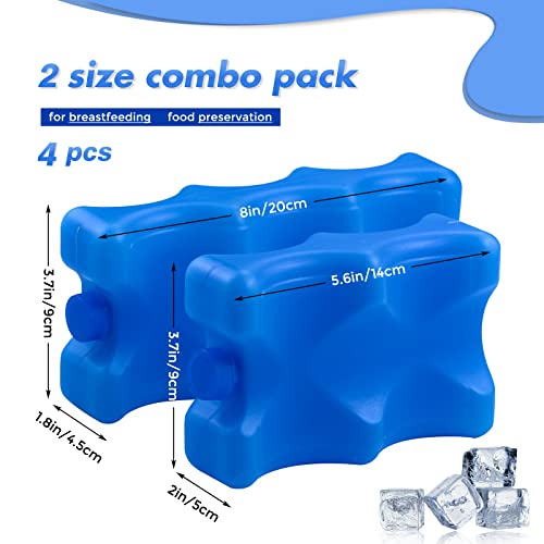 Bercoor Pack of 4 Reusable Ice Packs for Breastmilk Storage, Bottle Ice Packs for Breastfeeding Mom