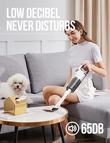 LiTHELi Cordless Vacuum Cleaner, 10000Pa/6000Pa Stick Vacuum with Mop Pad, Brushless Motor for Hard Floor, with 2 * 4Ah Swappable Battery