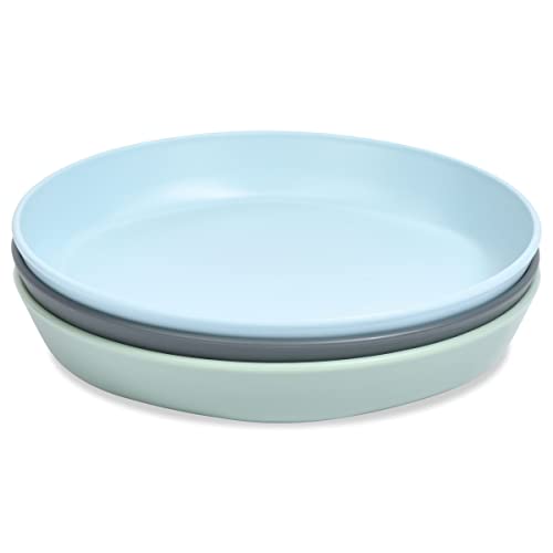 Tiny Twinkle Tableware 3 Pack Dish Set- BPA-Free Cups, Plates and Bowls Sets For Kids and Toddlers - Polypropylene Plastic Dinnerware Set (Plates - Sage, Charcoal, IceBlue)