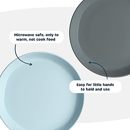 Tiny Twinkle Tableware 3 Pack Dish Set- BPA-Free Cups, Plates and Bowls Sets For Kids and Toddlers - Polypropylene Plastic Dinnerware Set (Plates - Sage, Charcoal, IceBlue)