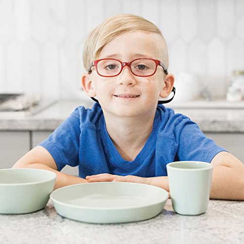 Tiny Twinkle Tableware 3 Pack Dish Set- BPA-Free Cups, Plates and Bowls Sets For Kids and Toddlers - Polypropylene Plastic Dinnerware Set (Plates - Sage, Charcoal, IceBlue)