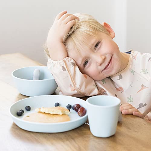 Tiny Twinkle Tableware 3 Pack Dish Set- BPA-Free Cups, Plates and Bowls Sets For Kids and Toddlers - Polypropylene Plastic Dinnerware Set (Plates - Sage, Charcoal, IceBlue)