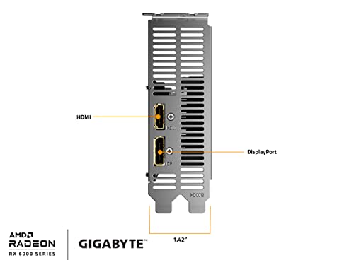 Gigabyte Radeon RX 6400 D6 Low Profile 4G Graphics Card, Low Profile Design, 4GB 64-bit GDDR6, GV-R64D6-4GL Video Card