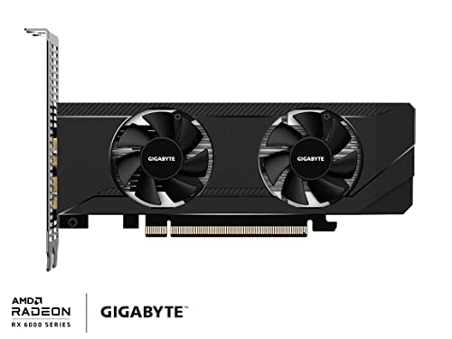 Gigabyte Radeon RX 6400 D6 Low Profile 4G Graphics Card, Low Profile Design, 4GB 64-bit GDDR6, GV-R64D6-4GL Video Card