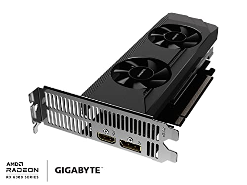 Gigabyte Radeon RX 6400 D6 Low Profile 4G Graphics Card, Low Profile Design, 4GB 64-bit GDDR6, GV-R64D6-4GL Video Card