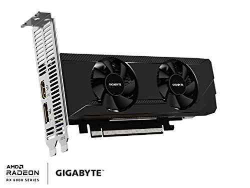 Gigabyte Radeon RX 6400 D6 Low Profile 4G Graphics Card, Low Profile Design, 4GB 64-bit GDDR6, GV-R64D6-4GL Video Card