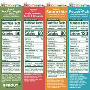 Sprout Foods CoComelon Sprout Organic Baby Food, Yes Yes Veggie, Apple Oatmeal Raisin, Peach Banana Smoothie, Kiwi Banana Spinach, Variety Pack, 3.5 Oz (Pack of 12)