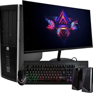 HP Elite Desktop PC Computer | Intel Quad-Core i5 | 8GB Ram | 1TB HDD | 24 Inch LCD Monitor (1080p HDMI), RGB Keyboard + Mouse | Desk Speakers | WiFi + Bluetooth | Windows 10 (Renewed)