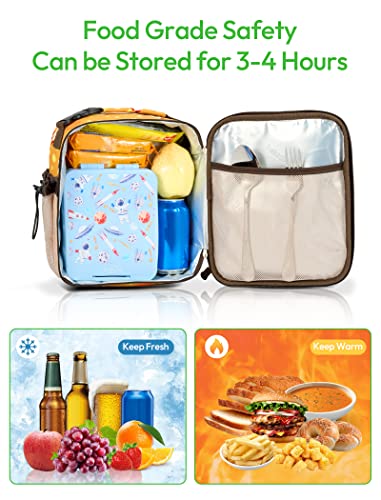 JOYHILL Kids Lunch Box, Insulated Lunch Bag for Teen Girl Boy, Lunch Boxes for Kids with Water Bottle Holder for School, Cute Lunchbox Kawaii Small Lunch Tote Toddler Grey