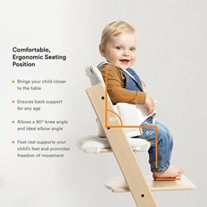 Tripp Trapp High Chair and Cushion with Stokke Tray - Walnut with Soul System - Adjustable, Convertible, All-in-One High Chair for Babies & Toddlers